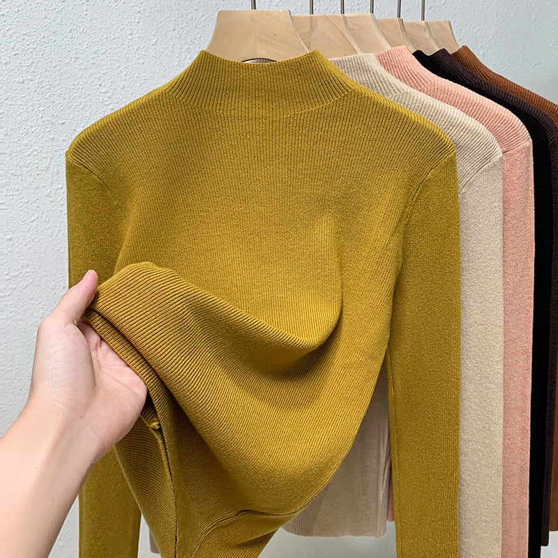 Dame rullekrave sweater i kvalitets ribstrik Stilla