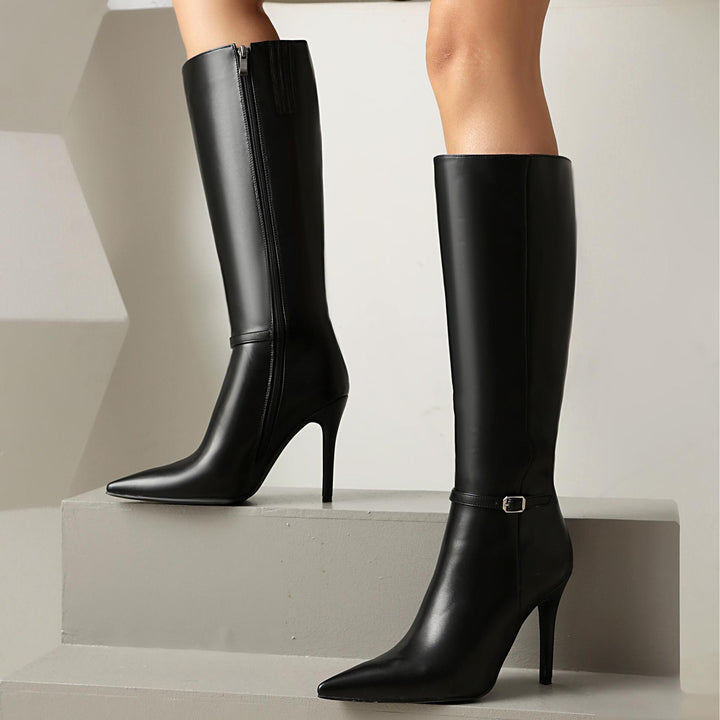 Dame Over-the-Knee Stilettoer med justerbar spænde detalje Stilla