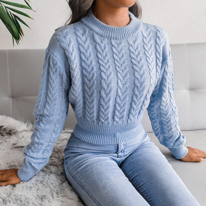 Femme Cropped Tekstureret Kabelstrikpullover Stilla