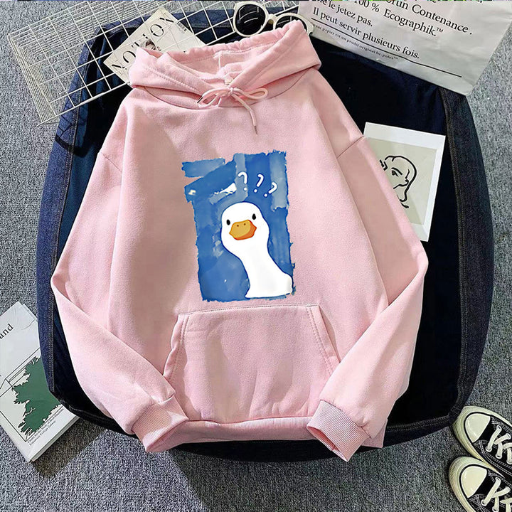 Kvinders hoodie med legende andemotiv Skovae 1772613013