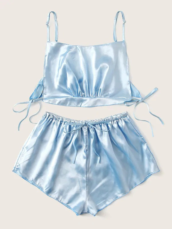 Dame Satin Camisole og Shorts Sæt Stilla
