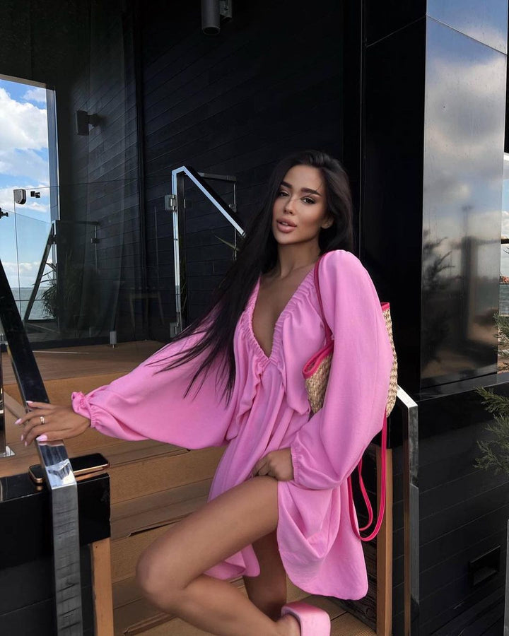 Dame sommerkjole med off-shoulder-design Stilla