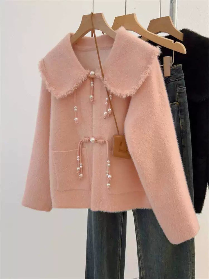 Kvinders stilfulde cardigan med perle detaljer Stilla