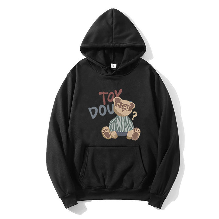 Dame hoodie med legesyg bjørnemotiv Skovae