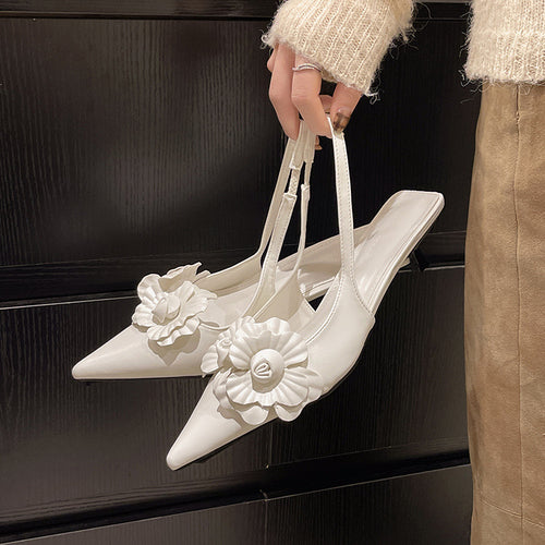 Dame blomsterdekorerede slingback-hæle Stilla