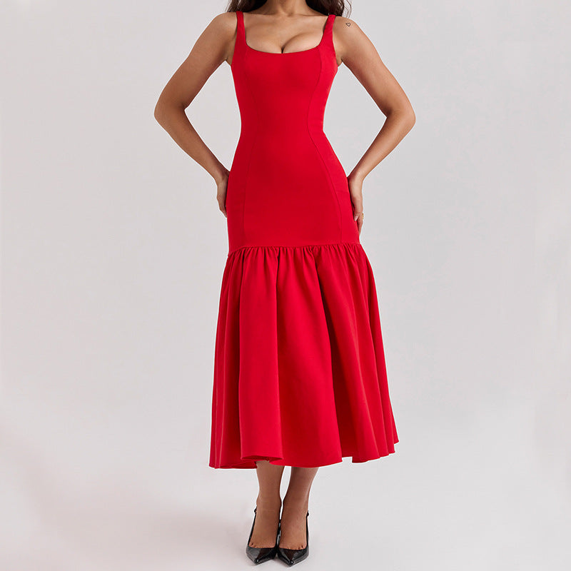 Kvinder Glamourøs Maxi Kjole med Flared Skirt og Fitted Top Stilla