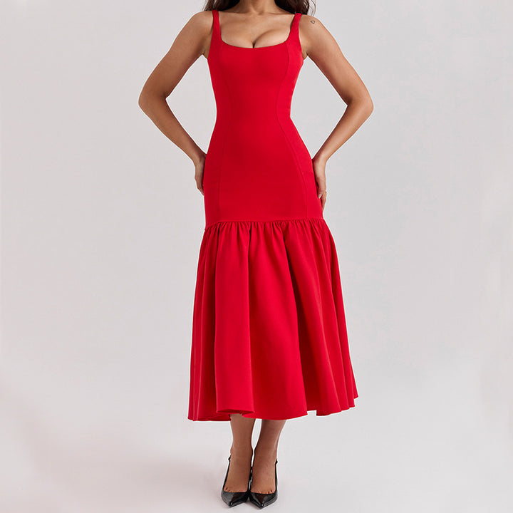 Kvinder Glamourøs Maxi Kjole med Flared Skirt og Fitted Top Stilla