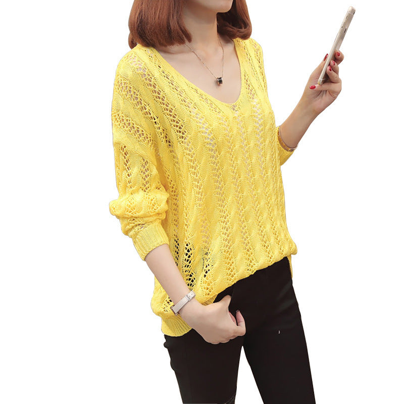 Femme Open-Back Strikpullover Stilla