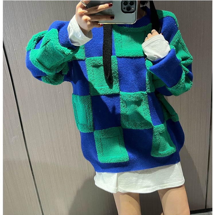 Femme Moderne Ternet Strik Hoodie Stilla