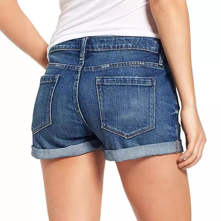 Dame Destroyed Denim-shorts i afslappet fritidsstil Skovae