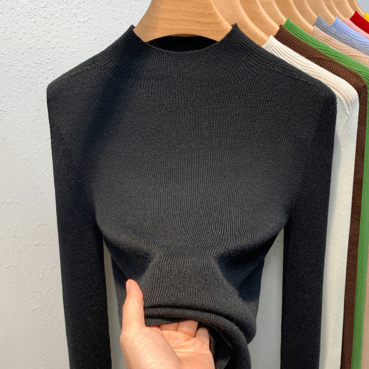 Dame Figurtilpasset Turtleneck-overdel i ribstrik Stilla
