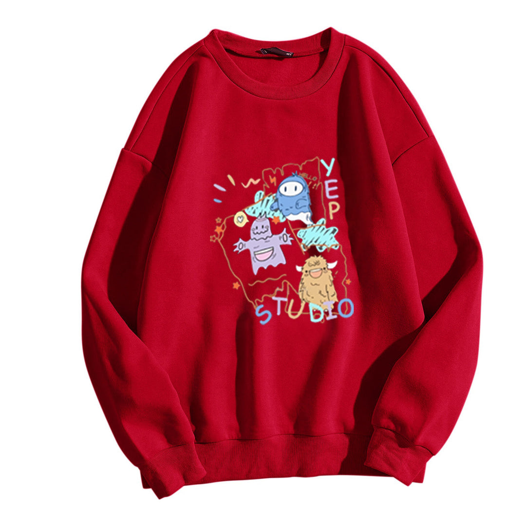 Kvinders afslappede sweatshirt med kreativt grafisk design Skovae