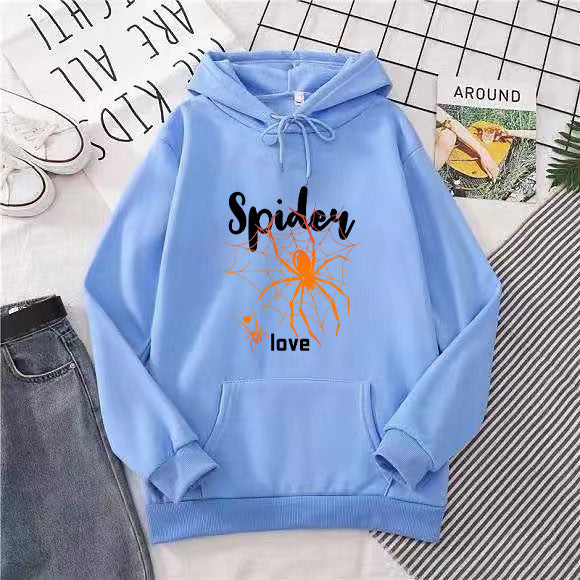 Kvinders hoodie med kreativ edderkoppedesign Skovae