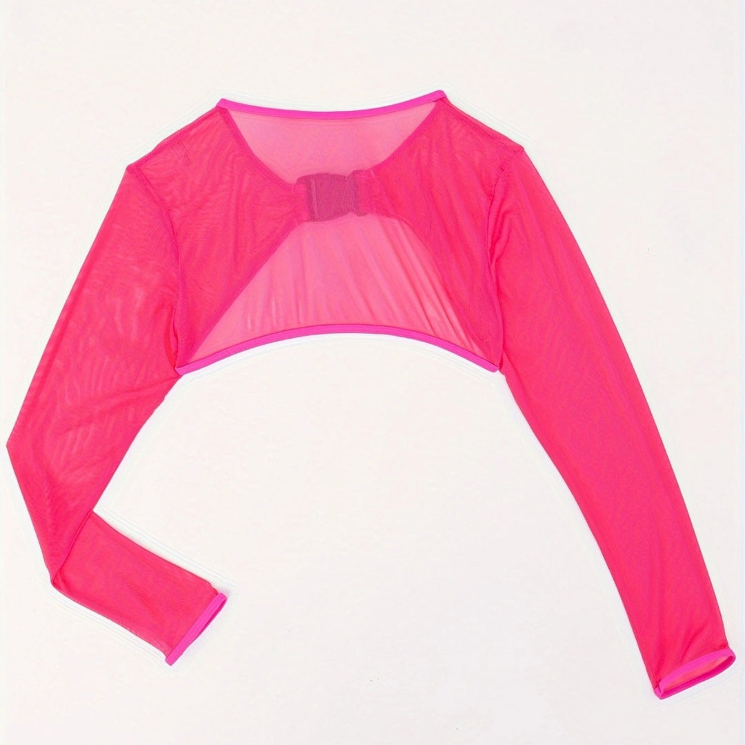 Dame Crop-Top med moderne blanding af net og rynkning Skovae