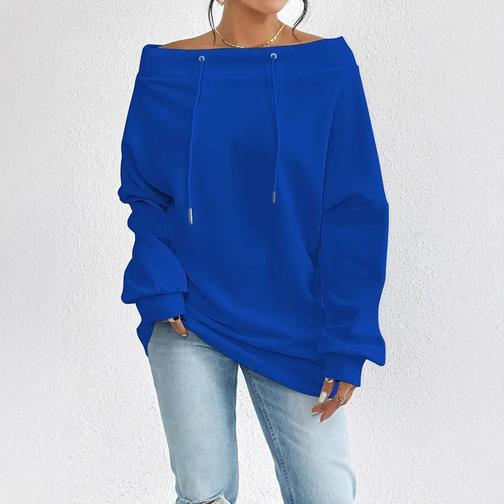 Dame Oversized Hoodie med åben skulder og afslappet snit Stilla