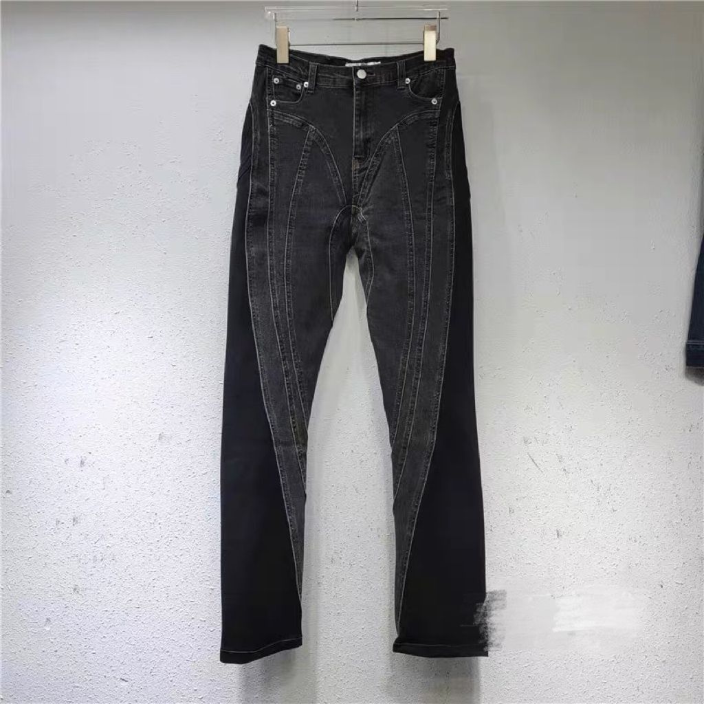 Dame Fashionable Høj Talje Jeans med Side Slidsser Stilla