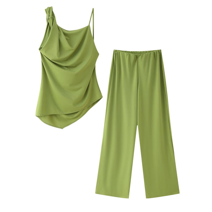 Femme Draperet En-skulder Top Stilla