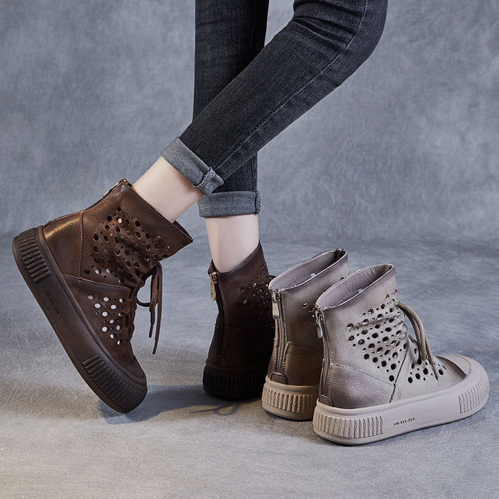 Dame Perforerede Høje Sneakers med Gummisål Stilla