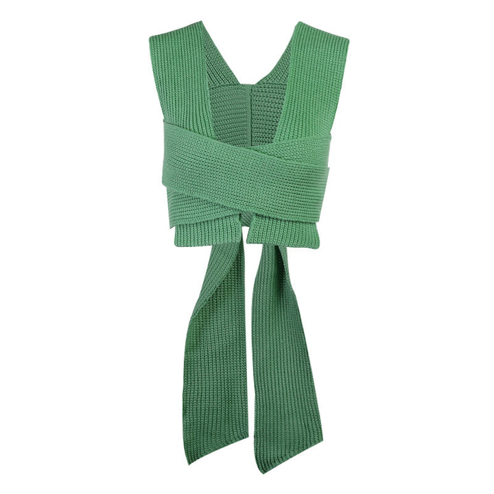 Damer strikket crop-top med raffinerede rygdetaljer Skovae