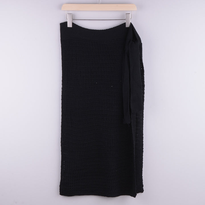 Dame Wrap Skirt i Hæklelook med elegant Sløjfedetail Stilla