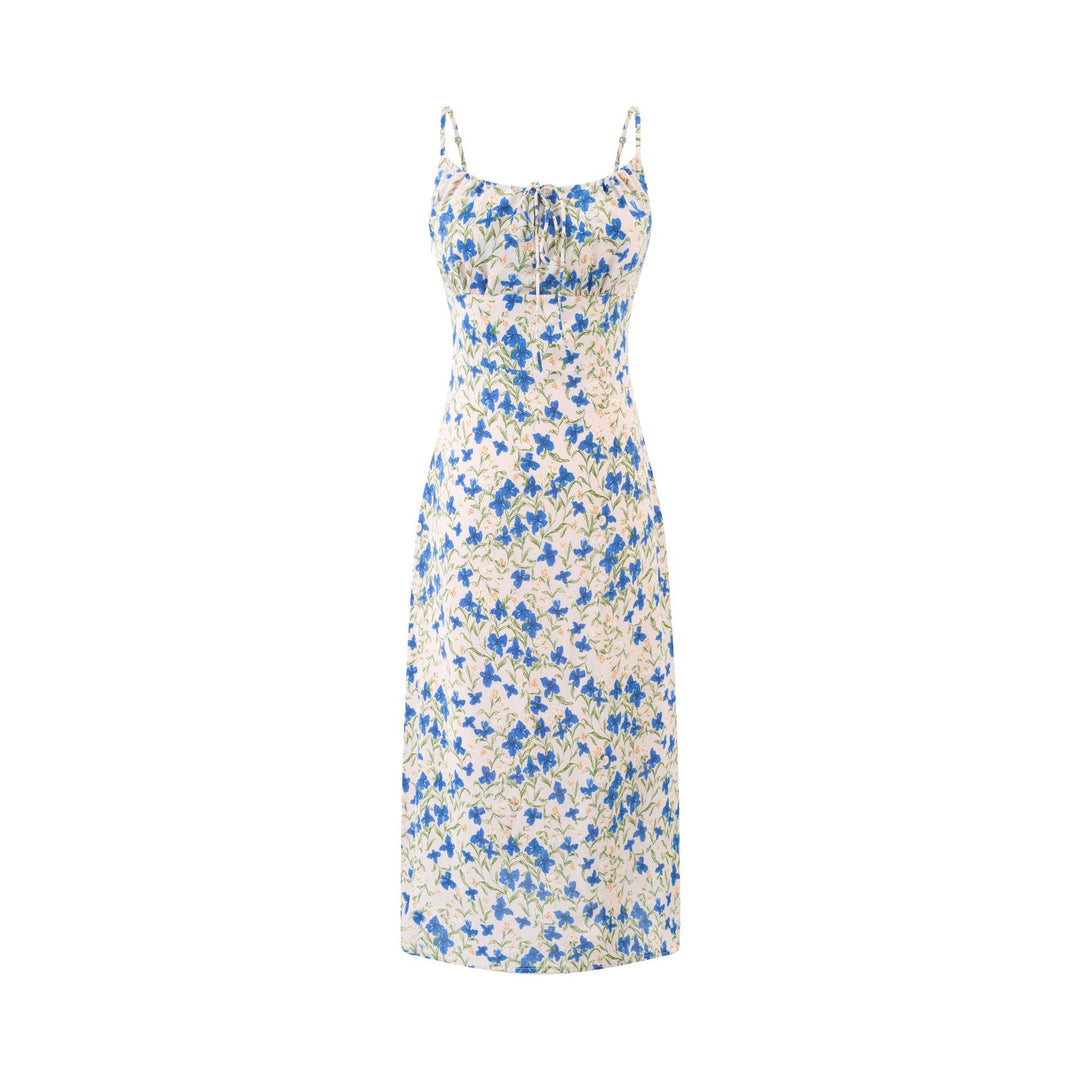 Dame Maxikjole med blomstret design og justerbare stropper Stilla