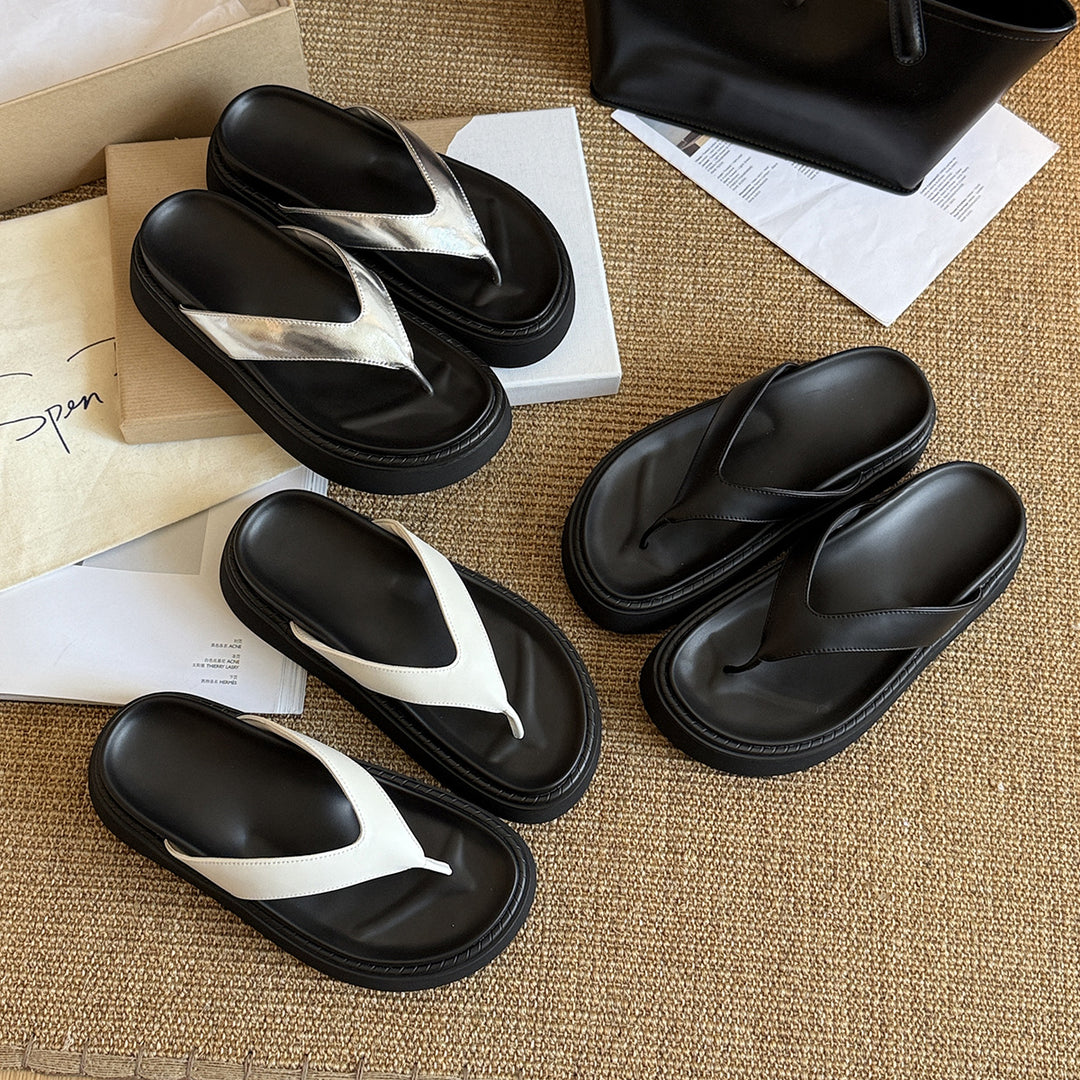 Dame platform toe separator sandaler med metal accenter Stilla