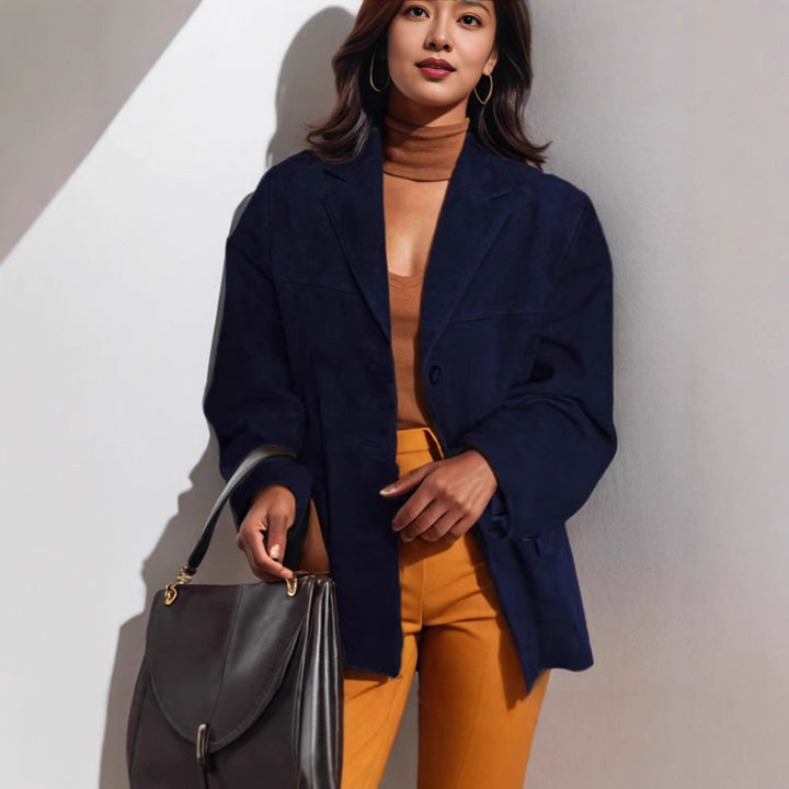 Femme Suede Blazer med ustruktureret snit Stilla