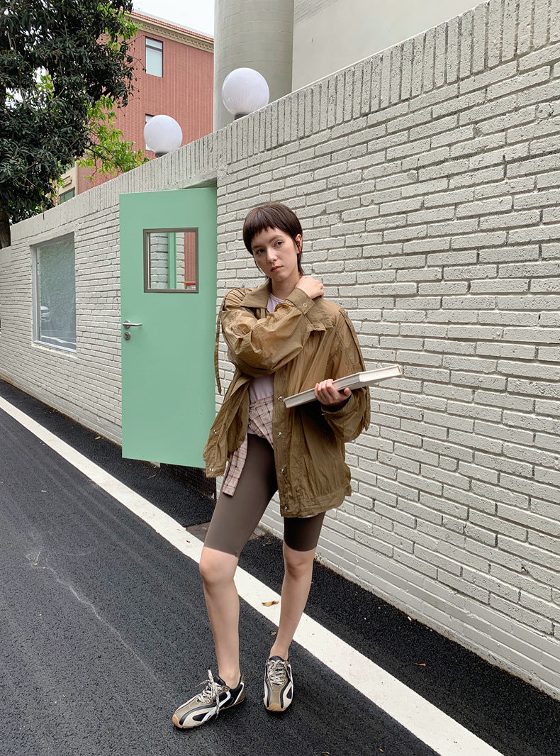 Dame urban Overshirt-jakke med oversized pasform og praktiske trykknapper Stilla