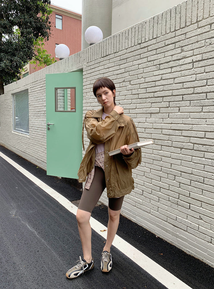 Dame urban Overshirt-jakke med oversized pasform og praktiske trykknapper Stilla