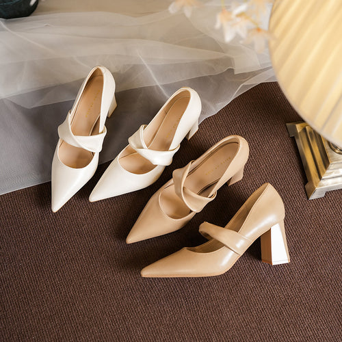 Dame Chic Blokhæl Pumps med Sløjfe-Detalje Stilla