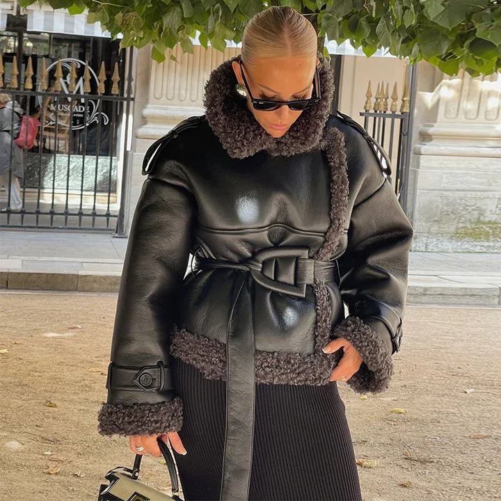 Dame Mode Vinterjakke med Faux Fur Krave Stilla
