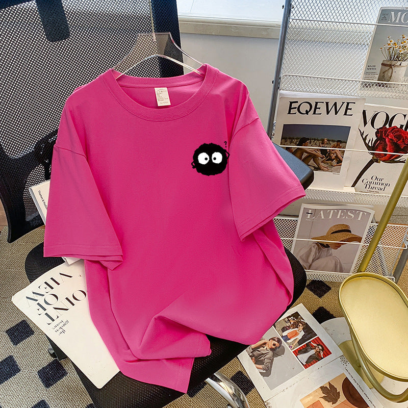 Dame T-Shirt med kreativt cartoon-motiv Stilla