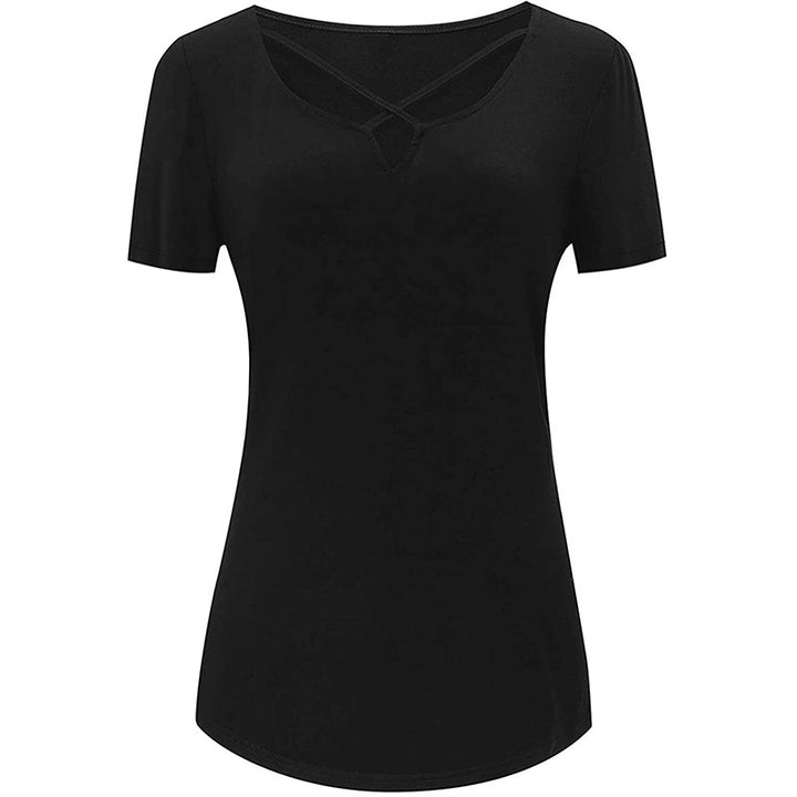 Dame Fritid Crisscross V-udskæring Top Stilla