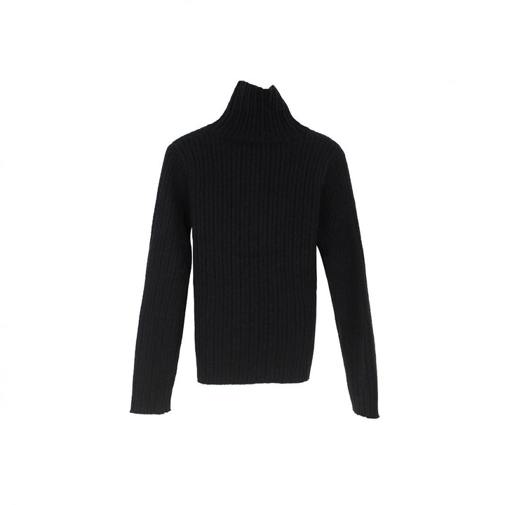 Dame finstrikket rullekravepullover i ribdesign Stilla