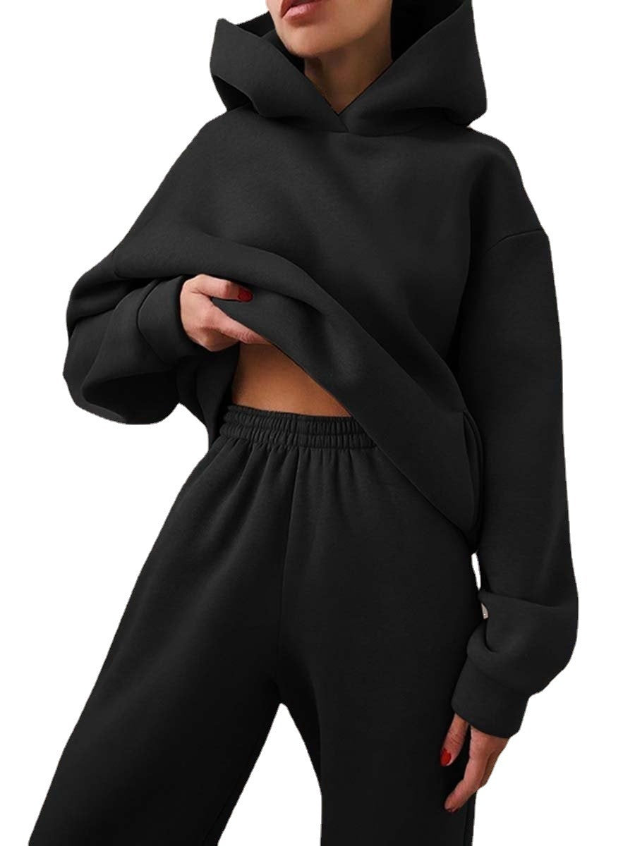 Femme Cozy Fleece Hoodie og Joggingbuks Sæt Stilla