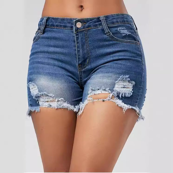 Dame Rivet Denim-Shorts i afslappet stil Stilla