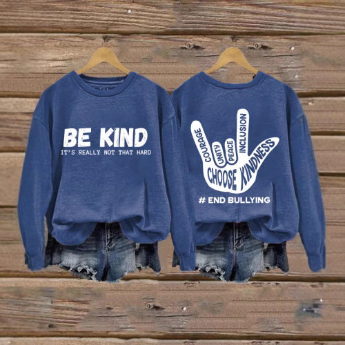 Kvinders sweatshirt med positiv besked og kreativ hånddesign Stilla