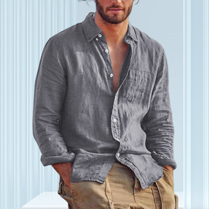 Herrer casual linnedskjorte med regular fit Stilla