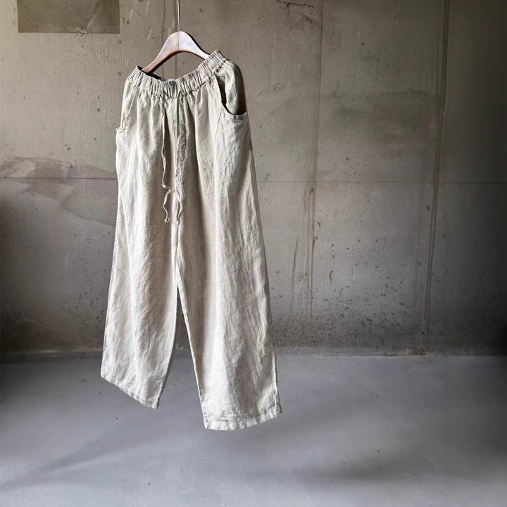 Dame Højhalset Relaxed Fit Linnedbukser Stilla