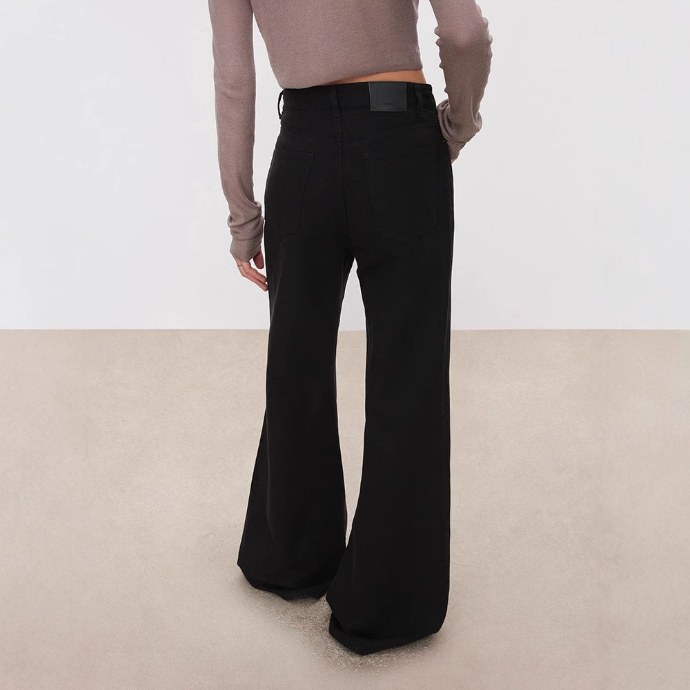 Kvinders Bred Skåret Høj Talje Jeans Stilla