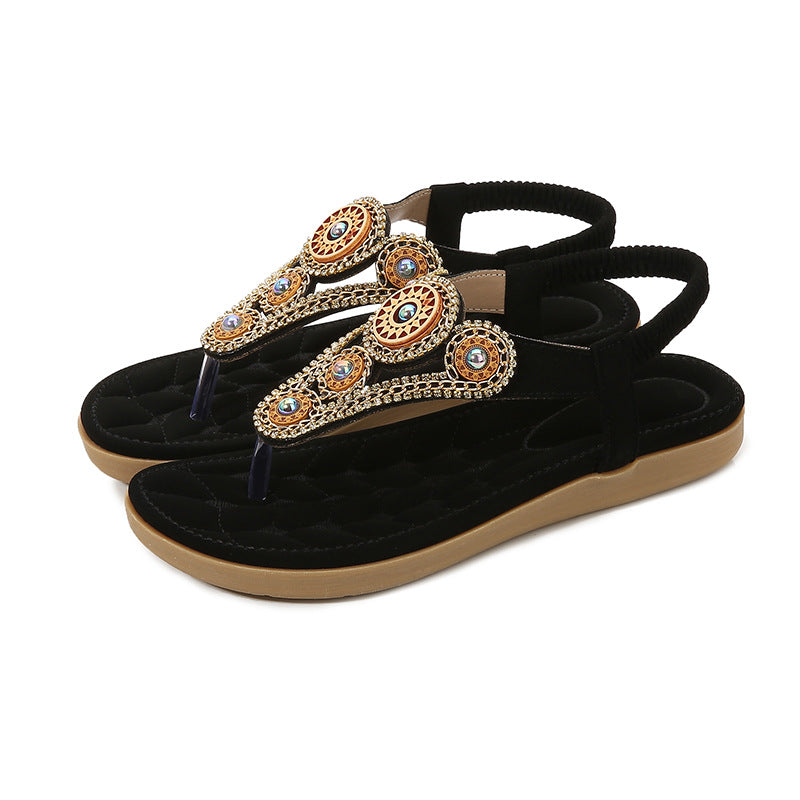 Dame Elegante Sandaler med farverige Smykke Detaljer Stilla