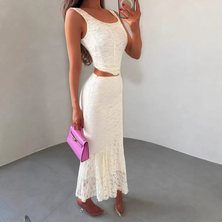 Dame spidskjole i elegant maxistil Skovae