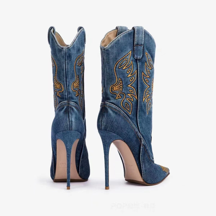 Femme Over-the-Knee Stiletto Cowboy Støvler Stilla