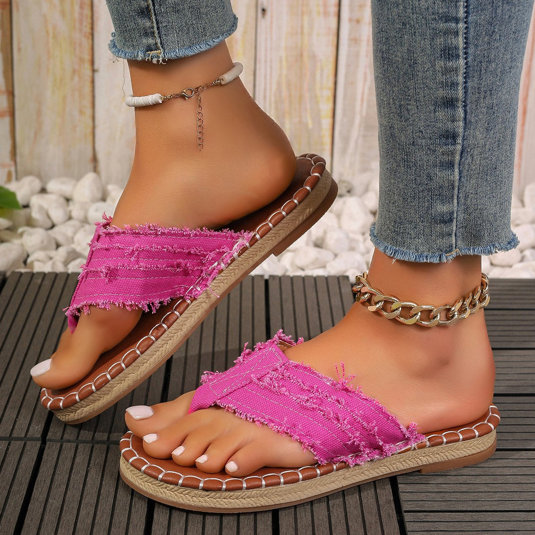 Dame toe separator sandaler med fashionable frynser og blødt fodseng Stilla
