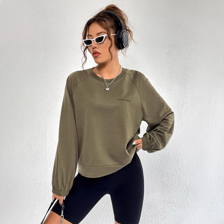 Kvinders afslappede raglan sweatshirts med elastiske manchetter og minimalistisk design Stilla