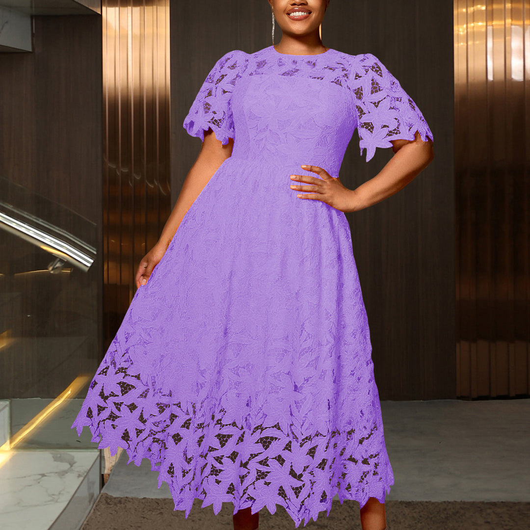 Dame spids maxi-kjole med blomsterdesign Skovae