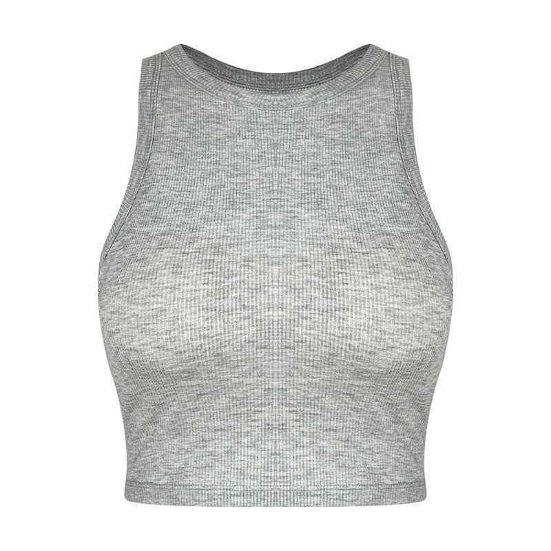 Dame sporty rib crop top med høj åndbarhed og elastisk talje Stilla