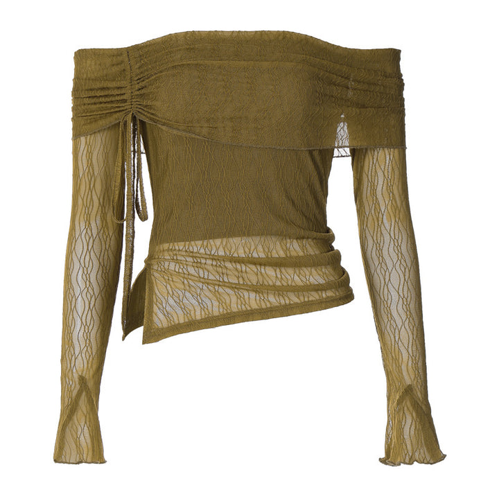 Dame Off-Shoulder top med delikate flæse detaljer Skovae
