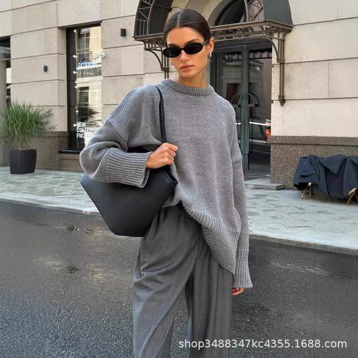 Femme Oversize Chunky Strikpullover Stilla