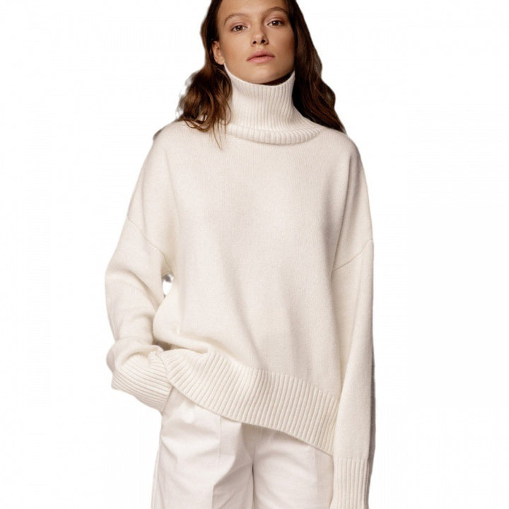 Dame hyggelig rullekrave sweater Stilla
